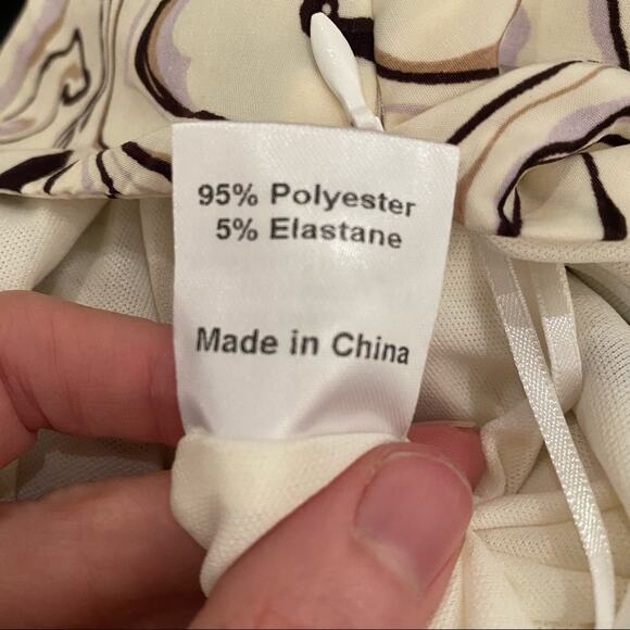 Princess Polly Celena Mini Dress in White Brown Swirl Size 0 - Picture 3 of 11